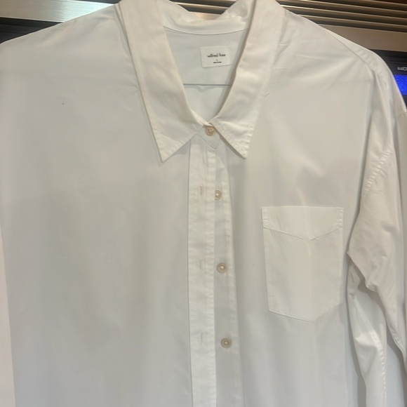ARITZIA WILFRED FREE RELAXED SHIRT WHITE PERFECT SHIRT BUTTON DOWN SIZE LARGE - Picture 6 of 11